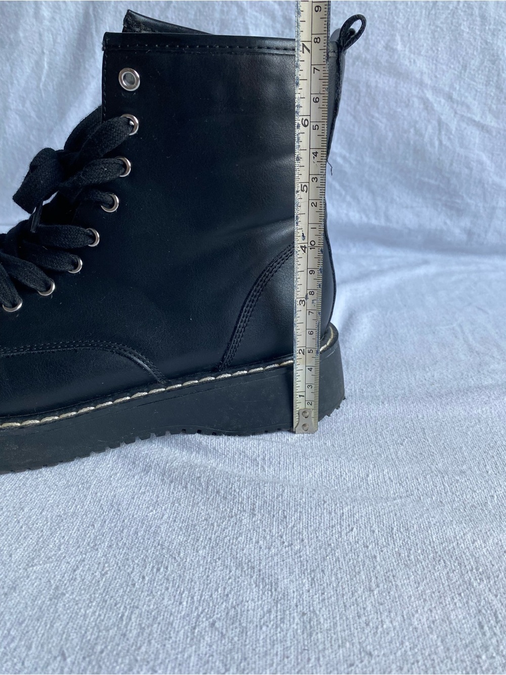 Madden Girl Kurrt Women’s Black Lace-Up Platform Combat Boots - Picture 13 of 14